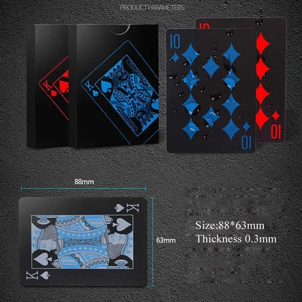 PVC Plastic Black Playing Cards