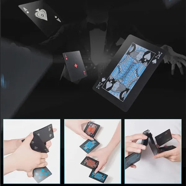 PVC Plastic Black Playing Cards