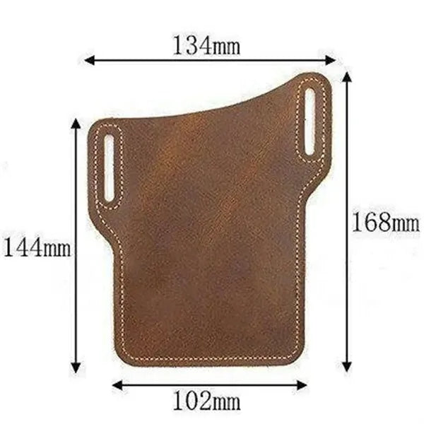 Vintage Crazy Horse Leather Belt Phone Waist Bag