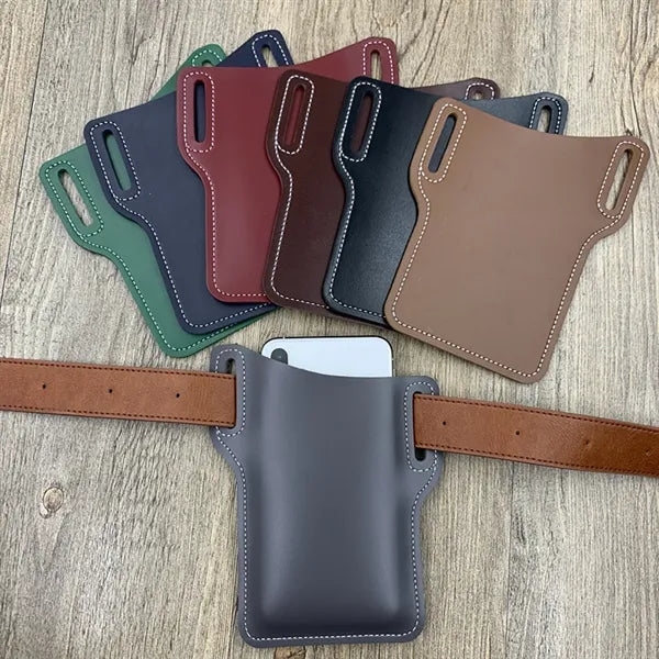 Vintage Crazy Horse Leather Belt Phone Waist Bag