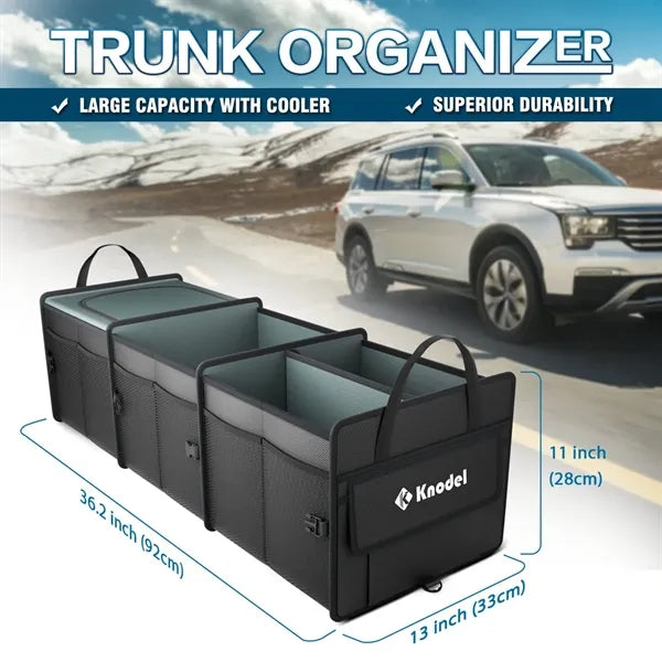 Large Capacity Foldable Car Storage Box with Insulation Bag