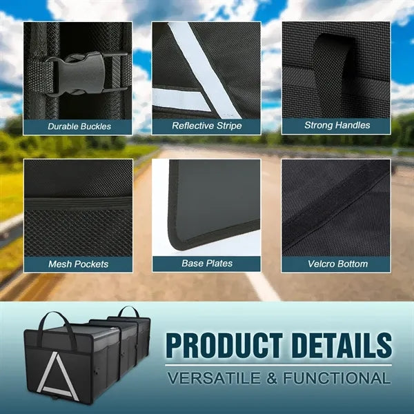 Large Capacity Foldable Car Storage Box with Insulation Bag