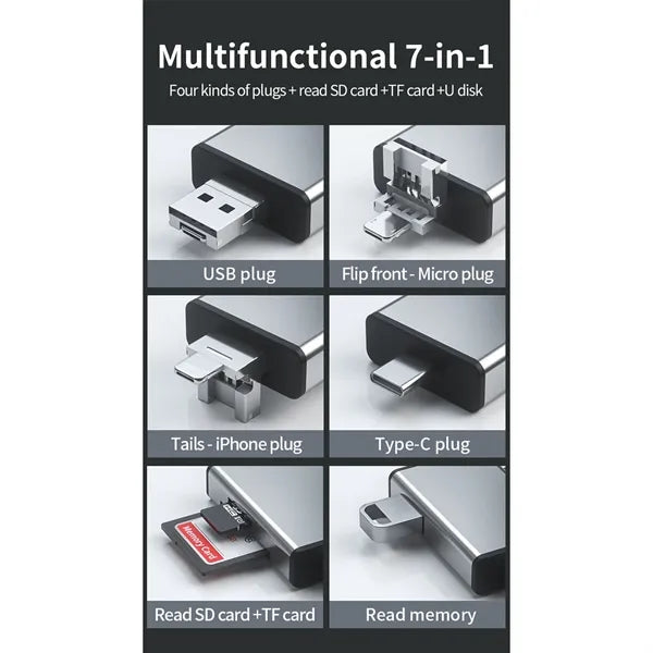 7-in-1 Multi-function OTG Card Reader Storage Box