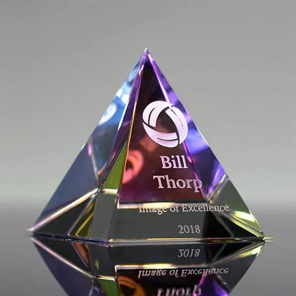 Pyramid Shaped Crystal Trophy