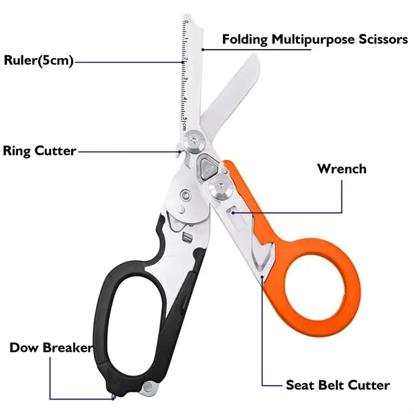 Outdoor 6-in-1 Tactical Folding Scissors