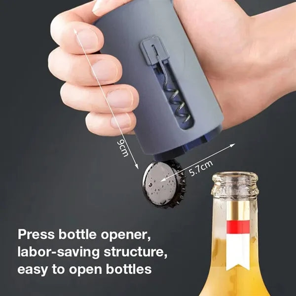 3-in-1 Magnetic Automatic Push Down Beer Bottle Opener
