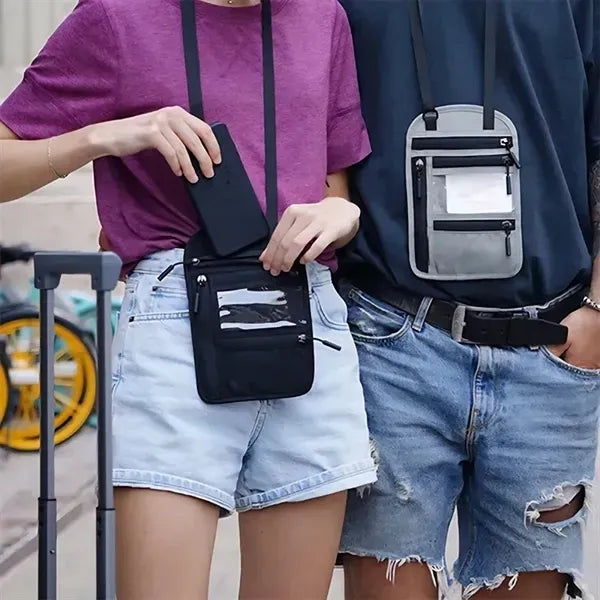 Travel Neck Pouch Wallet with RFID Blocking