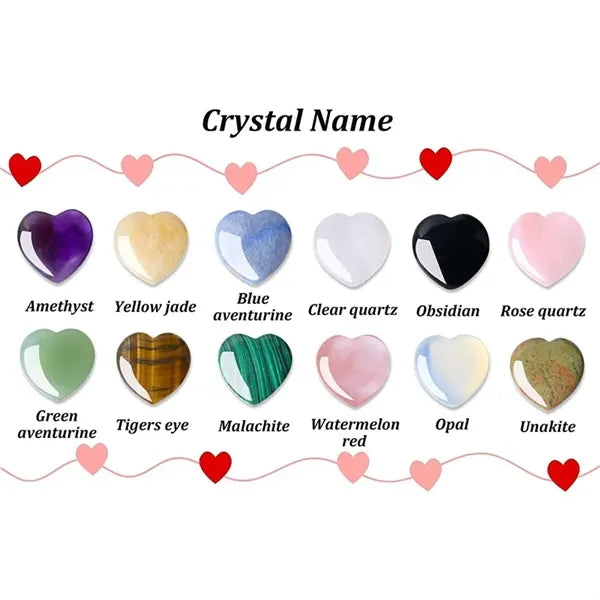 Natural Hearts Crystal Worry Healing Stone