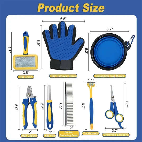 Pet Grooming Kit 8-Piece Set with Storage Bag