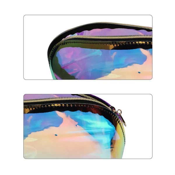 Clear TPU Holographic Makeup Bag With Zipper