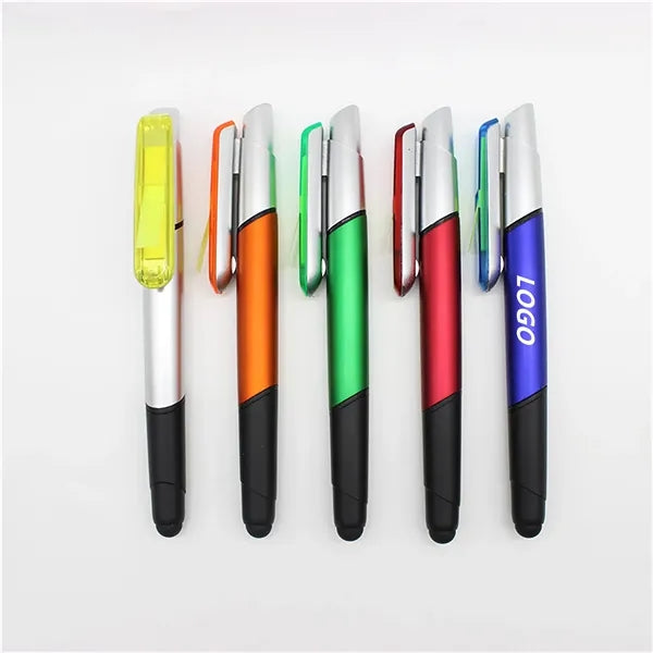 Double sided Highlighter & Ballpoint pens with memo sticker