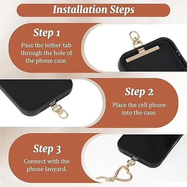 360 degree Rotatable Ultra-Thin Metal Phone Lanyard Patch