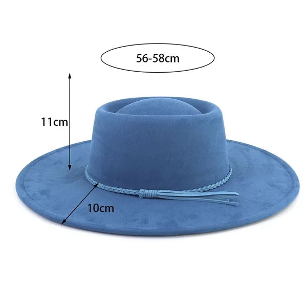 Wide Brim Fedora Hat for Men Women