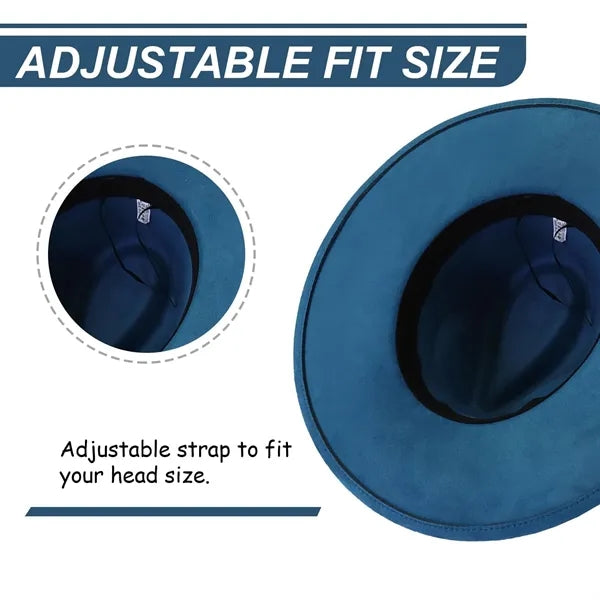 Wide Brim Fedora Hat for Men Women