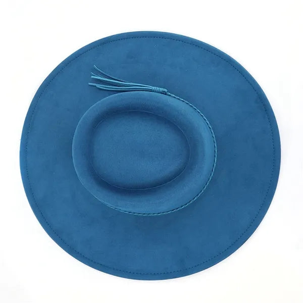 Wide Brim Fedora Hat for Men Women