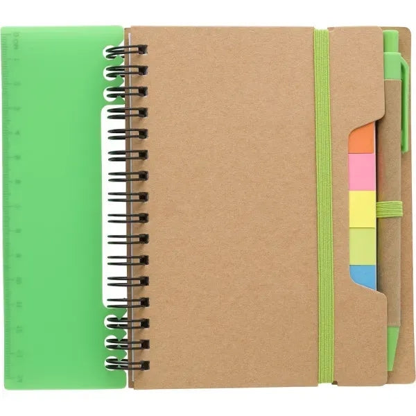 Spiral Notebook With Sticky Pen And Ruler