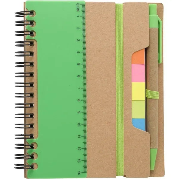 Spiral Notebook With Sticky Pen And Ruler