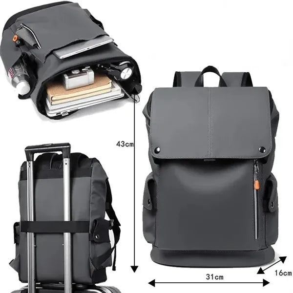 PU Leather Large Capacity Travel Backpack