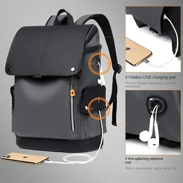 PU Leather Large Capacity Travel Backpack