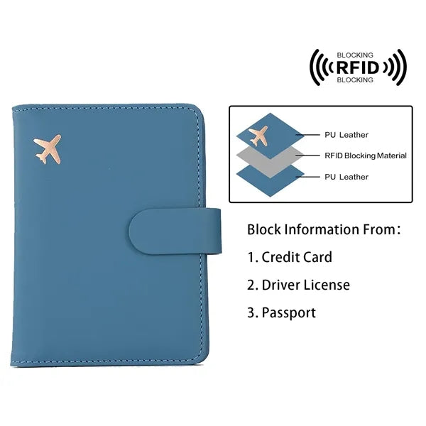 Waterproof Rfid Blocking Leather Passport Holder Cover Case