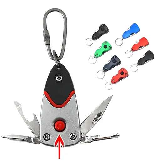 Outdoor EDC Metal Keychain Folding Knife Multi Tool