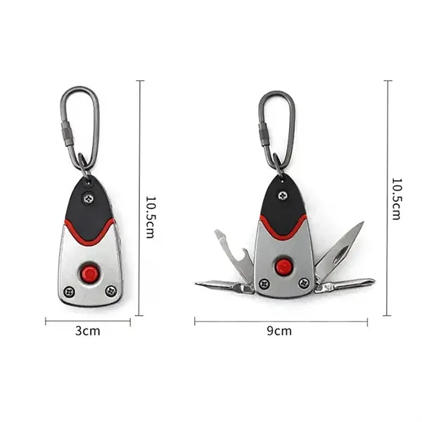 Outdoor EDC Metal Keychain Folding Knife Multi Tool
