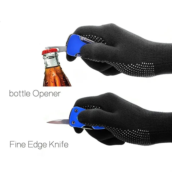 Outdoor EDC Metal Keychain Folding Knife Multi Tool