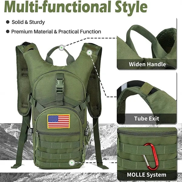 Tactical Hydration Pack Outdoor Hiking Cycling Hydro Bag