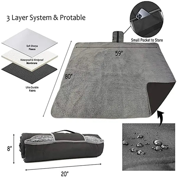 Waterproof Outdoor Sherpa Blanket