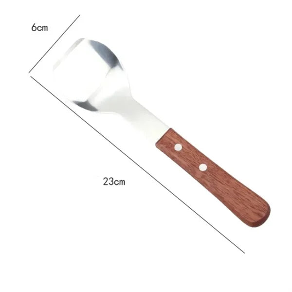 Stainless Steel Ice Cream Scoop w/ Wood Handle Kitchen Tool