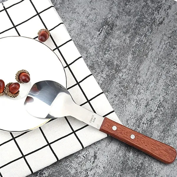 Stainless Steel Ice Cream Scoop w/ Wood Handle Kitchen Tool