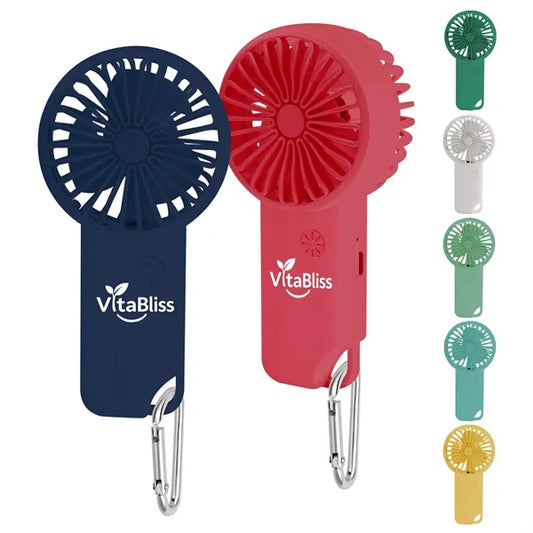 Portable Mini USB Rechargable Handheld Fan With Carabiner