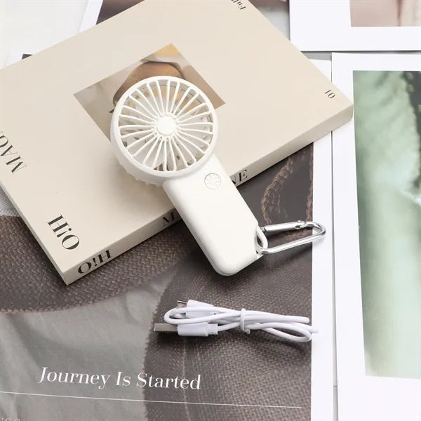 Portable Mini USB Rechargable Handheld Fan With Carabiner