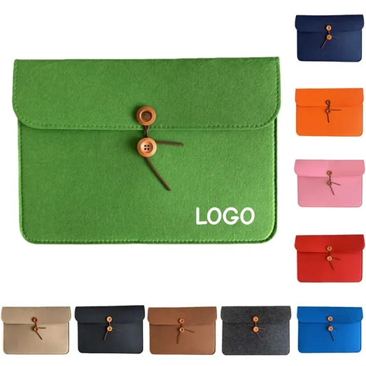 Felt A4 Button File Bag Document Holder