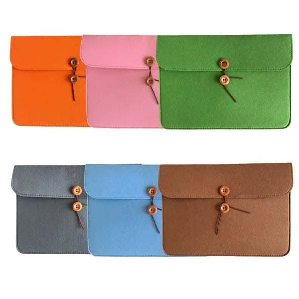 Felt A4 Button File Bag Document Holder