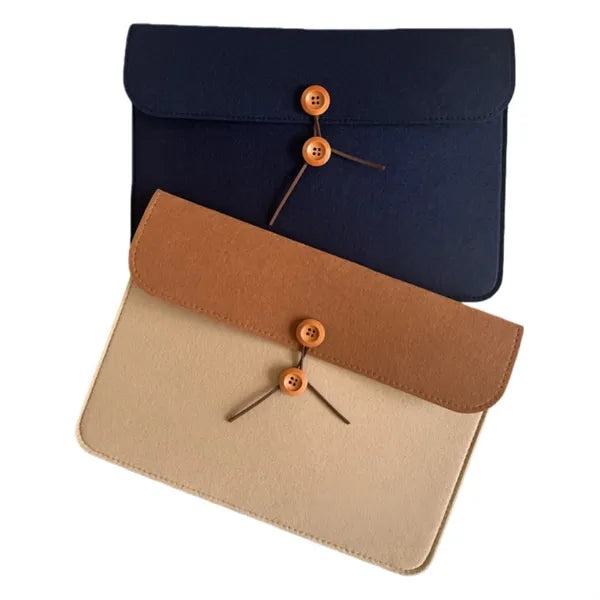 Felt A4 Button File Bag Document Holder