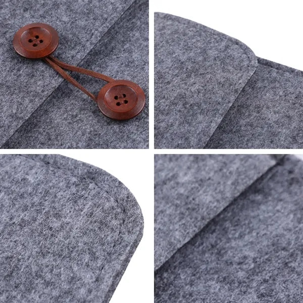 Felt A4 Button File Bag Document Holder