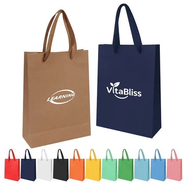 Small Paper Gift Bags W/ Handles 8" 4" 10"
