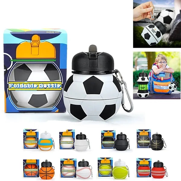 Football Drinking Soccer Silicon Collapsible Bottle