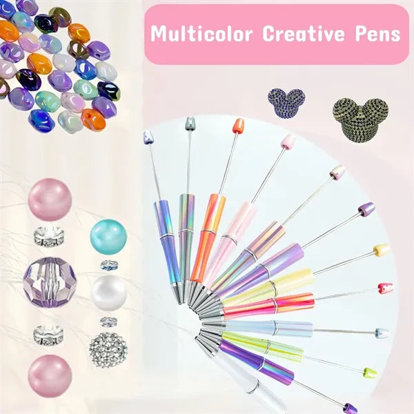 Multicolor DIY Diamond Plastic beaded ballpoint pen