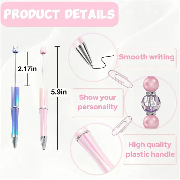 Multicolor DIY Diamond Plastic beaded ballpoint pen