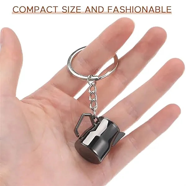 3d Metal Car Pendant Coffee Maker Gift Keychain