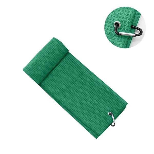Microfiber Fabric Waffle Golf Towels with Carabiner Clip