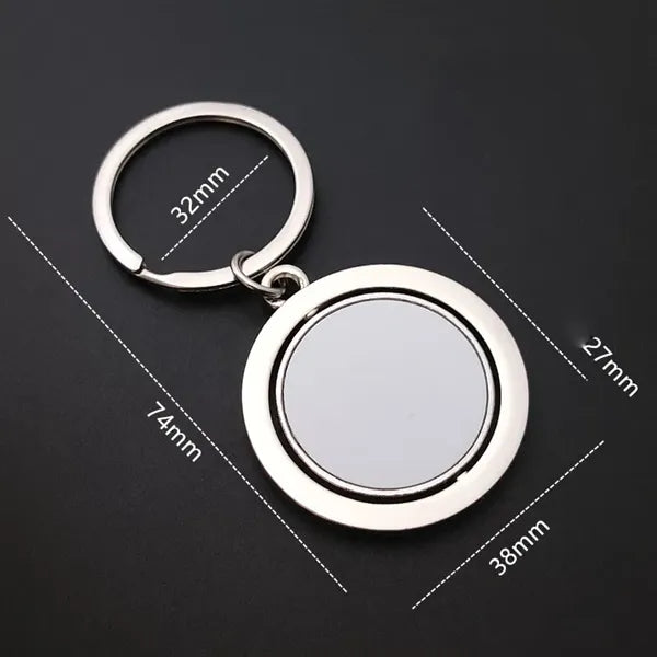 Semi-Circle Metal Rotate Keyring Spinning Keychain