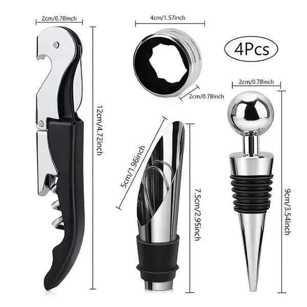 Red Wine Opener Set Gift Box (4-Piece Set)