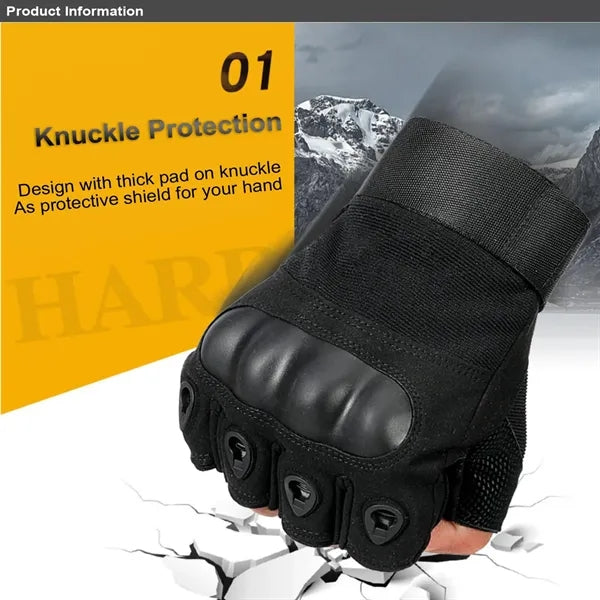 Fingerless Hand Outdoor Motorcycle Tactical Gloves