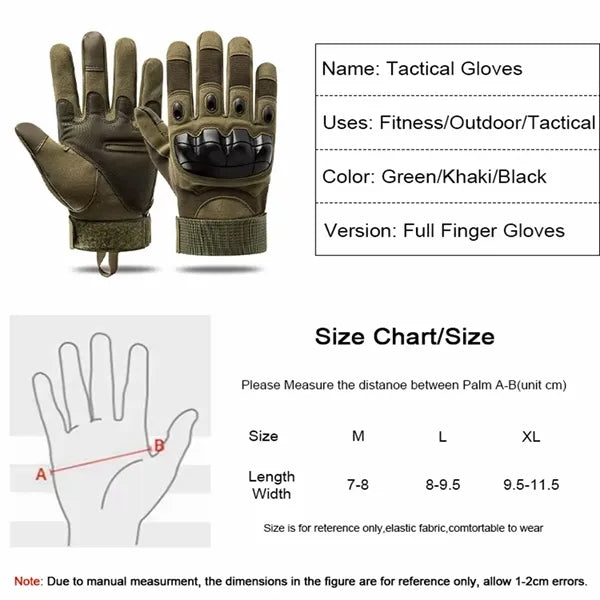 Full Finger Leather Combat Shooting Tactical Gloves