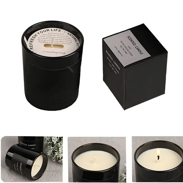 Black Glass Candle Jar Matte Vessel