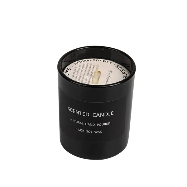 Black Glass Candle Jar Matte Vessel
