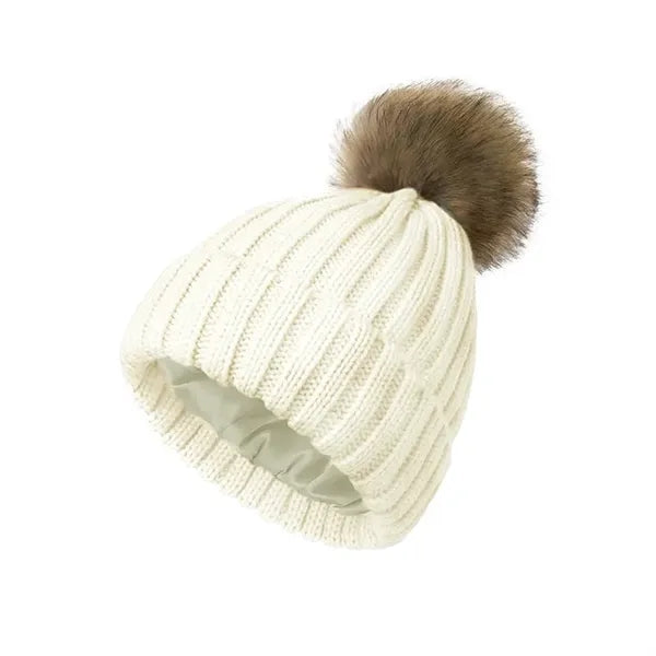 Women Winter Thick Pompom Beanie Hat